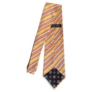 SIMON CHANG GOLD/ORANGE STRIPES‎ DESIGN MENS TIE